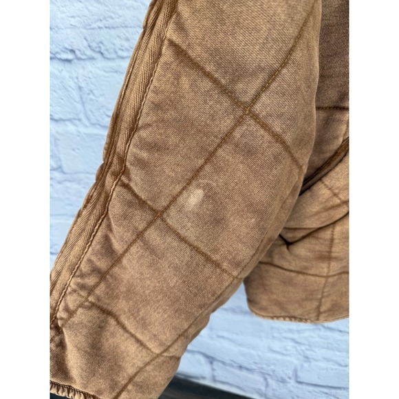 Free People Dolman Quilted Jacket Toasted Coconut Brown Cotton Blend Women XS - Picture 2 of 12